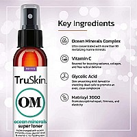 Truskin Daily Facial Super Toner For All Skin Types, With Glycolic Acid, Vitamin C, Ocean Minerals And Organic Anti Aging Ingredients