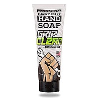 Grip Clean | Heavy Duty Hand Cleaner For Auto Mechanics & Industrial Work | Dirt-Infused Hand Soap Absorbs Grease/Oil, Stains, & More. All Natural, Moisturizing & Lime Scented (Squeeze Tube)