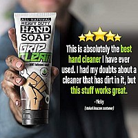 Grip Clean | Heavy Duty Hand Cleaner For Auto Mechanics & Industrial Work | Dirt-Infused Hand Soap Absorbs Grease/Oil, Stains, & More. All Natural, Moisturizing & Lime Scented (Squeeze Tube)