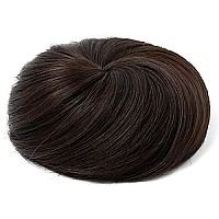 SARLA Dark Brown Hair Buns Extension Drawstring Updo Donut Chignon Straight Synthetic Fake Ballet Bun for Women Girls Lady