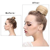 SARLA Dark Brown Hair Buns Extension Drawstring Updo Donut Chignon Straight Synthetic Fake Ballet Bun for Women Girls Lady