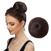 Sarla Ballet Bun Extensions Chestnut Brown Synthetic Drawstring Updo Hair Bun Hair Piece For Women Girls Lady Donut Chignon