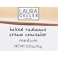 LAURA GELLER NEW YORK Baked Radiance Weightless Cream Concealer, Full Coverage Color Correcting Face Makeup with Velvet Finish, Medium