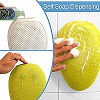 Squeechy - Exfoliating Hands Free Loofah Back Scrubber, Shower Soap Dispenser, Wall Mounted, Shower Accessories