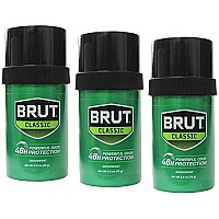 Brut Deodorant 2.25 Ounce Round Solid Classic (66ml) (3 Pack)