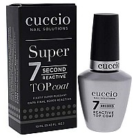 Cuccio Colour Super 7 Second Nail Top Coat - Super Quick Drying Formula - Creates A High Gloss Finish With Incredible Long-Lasting Durability - Formulated With Super Seal Technology - 0.43 Oz