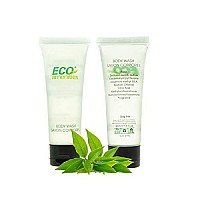 Eco Amenities Travel Size Body Wash - 72 Pack, 1 oz Small Tubes with Flip Cap, Green Tea Scent, Bulk Case of Individually Packaged Hotel Size Toiletries, Mini Body Wash for Guests of Airbnbs, BNBs, VRBO, Inns and Hotels