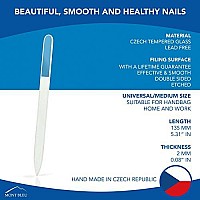 Mont Bleu Premium Glass Nail File - Genuine Czech Tempered Glass - Handmade - Best Crystal Nail File For Natural Nails