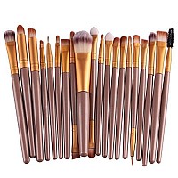 Kolighta Set Of 20Pcs Cosmetic Makeup Brushes Set Powder Foundation Eyeliner Eyeshadow Lip Brush For Beautiful Female (Gold)