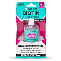 Nail-Aid Biotin Ultimate Strength - Nail Treatment & Strengthener - Clear, 0.55 Fl Oz (08873)