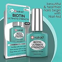 Nail-Aid Biotin Ultimate Strength - Nail Treatment & Strengthener - Clear, 0.55 Fl Oz (08873)