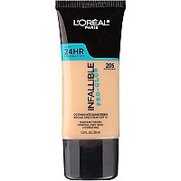 Loreal Paris Makeup Infallible Up To 24Hr Pro-Glow Foundation, 205 Natural Beige, 1 Fl; Oz.