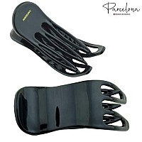 Parcelona French Simply Bear Paw Black Medium 3 Celluloid Side Slide In Jaw Yoga Hair Claw Clip Clamp For Women And Girls, Made In France