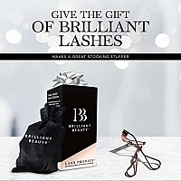 Brilliant Beauty Eyelash Curler with Satin Bag & Refill Pads - Award Winning - No Pinching, Just Dramatically Curled Eyelashes for a Lash Lift in Seconds (Rose Gold)