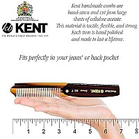 Kent 82T 4 Handmade Folding Pocket Comb For Men, Fine Tooth Hair Comb Straightener For Everyday Grooming Styling Hair, Beard Or Mustache, Use Dry Or With Balms, Saw Cut Hand Polished, Made In England