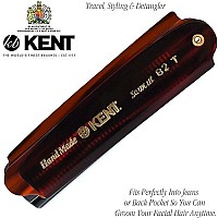 Kent 82T 4 Handmade Folding Pocket Comb For Men, Fine Tooth Hair Comb Straightener For Everyday Grooming Styling Hair, Beard Or Mustache, Use Dry Or With Balms, Saw Cut Hand Polished, Made In England