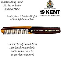 Kent 82T 4 Handmade Folding Pocket Comb For Men, Fine Tooth Hair Comb Straightener For Everyday Grooming Styling Hair, Beard Or Mustache, Use Dry Or With Balms, Saw Cut Hand Polished, Made In England