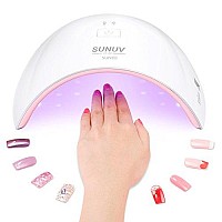 Uv Led Nail Lamp, Sunuv Gel Uv Light Nail Dryer For Gel Nail Polish Curing Lamp With Sensor 2 Timers Sun9C Pink