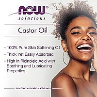 Now Solutions, Castor Oil, 100% Pure Versatile Skin Care, Multi-Purpose Skin Softener, 4-Ounce, Transparent (7679)