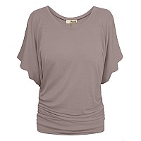 Hybrid & company Womens Boat Neck Dolman Top Shirt KT44130 Taupe S