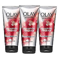 Facial Cleanser By Olay Regenerist, Detoxifying Pore Scrub & Exfoliator, 5 Fl. Oz, Pack Of 3 (Packaging May Vary)