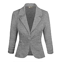 Womens casual Work Office Blazer Jacket JK1131X Heather grey 2X