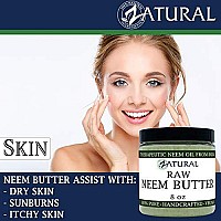 Organic Neem Butter-Coconut Oil, Neem Oil, Neem Leaf, Marula Oil, Kokum Butter, Rosemary, For Sensitive Skin, Itchy Skin, 8 oz.