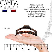 Camila Paris CP2370 French Hair Clip for Women, Medium Narrow, Open, Girls Hair Claw Clips Jaw Fashion Durable and Styling Hair Accessories for Women, Strong Hold No Slip Grip, Made in France