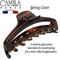 Camila Paris CP2370 French Hair Clip for Women, Medium Narrow, Open, Girls Hair Claw Clips Jaw Fashion Durable and Styling Hair Accessories for Women, Strong Hold No Slip Grip, Made in France