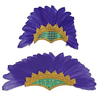 Beistle 60058 Feathered Showgirl Headpiece, Multicolor (Pack Of 12)