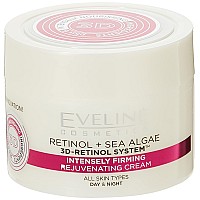 Eveline cosmetics Nature Line 3D Retinol & Sea Algae Intensely Firming Rejuvenating cream Day And Night cream, Reducing Wrinkles, Fine Lines, Age Spots for All Skin Types