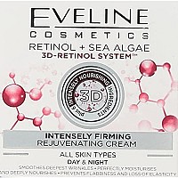 Eveline cosmetics Nature Line 3D Retinol & Sea Algae Intensely Firming Rejuvenating cream Day And Night cream, Reducing Wrinkles, Fine Lines, Age Spots for All Skin Types