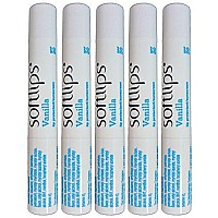 Softlips Lip Balm Protectant SPF 20, Vanilla (Pack of 5)