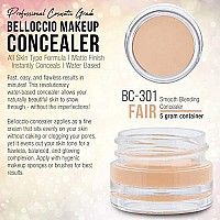 Belloccio High Definition Fair Shade Makeup Concealer 5 gram Jar - Conceal Imperfections, Hide Blemishes, Dark Under Eye Circles, Cosmetic Cream - Use Under Airbrush Foundation