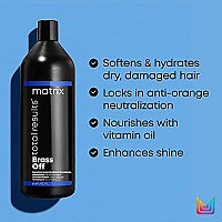 Matrix Brass Off Nourishing Conditioner | Nourishes & Moisturizes Dry Hair | For Color Treated & Bleached Hair | 33.8 Fl. Oz