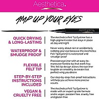 Aesthetica Felt Tip Liquid Eyeliner Pen - Fast-drying Waterproof & Smudge Proof Eye Liner (Jet Black)