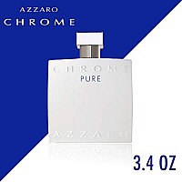 Azzaro chrome Pure Eau de Toilette - Mens cologne - citrus, Oriental & Woody Fragrance, 34 Fl Oz