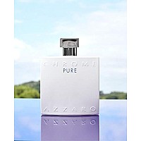 Azzaro chrome Pure Eau de Toilette - Mens cologne - citrus, Oriental & Woody Fragrance, 34 Fl Oz