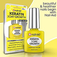 Nail-Aid Keratin 3 Day Growth Nail Treatment & Strengthener, Clear, 0.55 Fl Oz