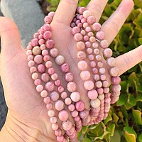 1 Strand Adabele Natural Pink Rhodonite Healing gemstone 6mm (024 inch) Round Loose Stone Beads (58-62pcs) for Jewelry craft Making gF9-6