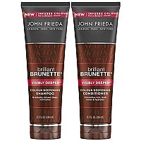 John Frieda Brilliant Brunette Visibly Deeper Bundle: color Deepening Shampoo & conditioner, 83 Ounce Each