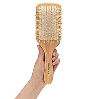 Wooden Bristle Paddle Hair Brush | Length 10.25 Width 3.5| Large Flat Natural Eco Friendly Wood Handle Hairbrush for Men & Women with Thick, Curly, Wavy Long Hair