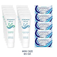 BERGMAN KELLY Rectangular Hotel Soap Bars, Shampoo & Conditioner 3-Piece Set (0.5 oz each, 150 pc, White Tea), Delight Guests w/Revitalizing & Refreshing Mini Travel Toiletries & Bulk Amenities