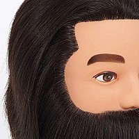 Hairginkgo 100% Human Hair Male Mannequin Head with Beard, cosmetology Mannequin Training Head (black)