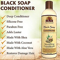 Okay | African Black Soap Conditioner | For All Hair Types & Textures | Hydrate & Moisturize | With Shea, Olive, Coconut, Aloe Vera And Cocoa | Free Of Parabens, Silicones, Sulfates | 12 Oz