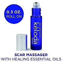 KELODA Deluxe Scar & Keloid Removal Oil & Massager, 0.33 oz | For Treatment of Surgical Scars and Piercing Keloids, Acne, Burns | With Coconut, Shea, Turmeric, Lavender, Helichrysum Oils and Vitamin E