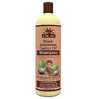 Okay | Black Jamaican Castor Oil Moisture Growth Shampoo | For All Hair Types & Textures | Moisturize & Regrow Hair | With Argan Oil | Free Of Paraben, Silicone, Sulfate , White , 33 Oz