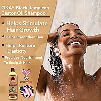 Okay | Black Jamaican Castor Oil Moisture Growth Shampoo | For All Hair Types & Textures | Moisturize & Regrow Hair | With Argan Oil | Free Of Paraben, Silicone, Sulfate , White , 33 Oz