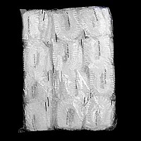 100 Pcs Disposable Plastic Thick Shower Caps Clear Elastic Bath Cap For Women Spa,Home Use,Hotel And Hair Salon,Pack Of 100 Individually Wrapped