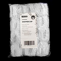 100 Pcs Disposable Plastic Thick Shower Caps Clear Elastic Bath Cap For Women Spa,Home Use,Hotel And Hair Salon,Pack Of 100 Individually Wrapped